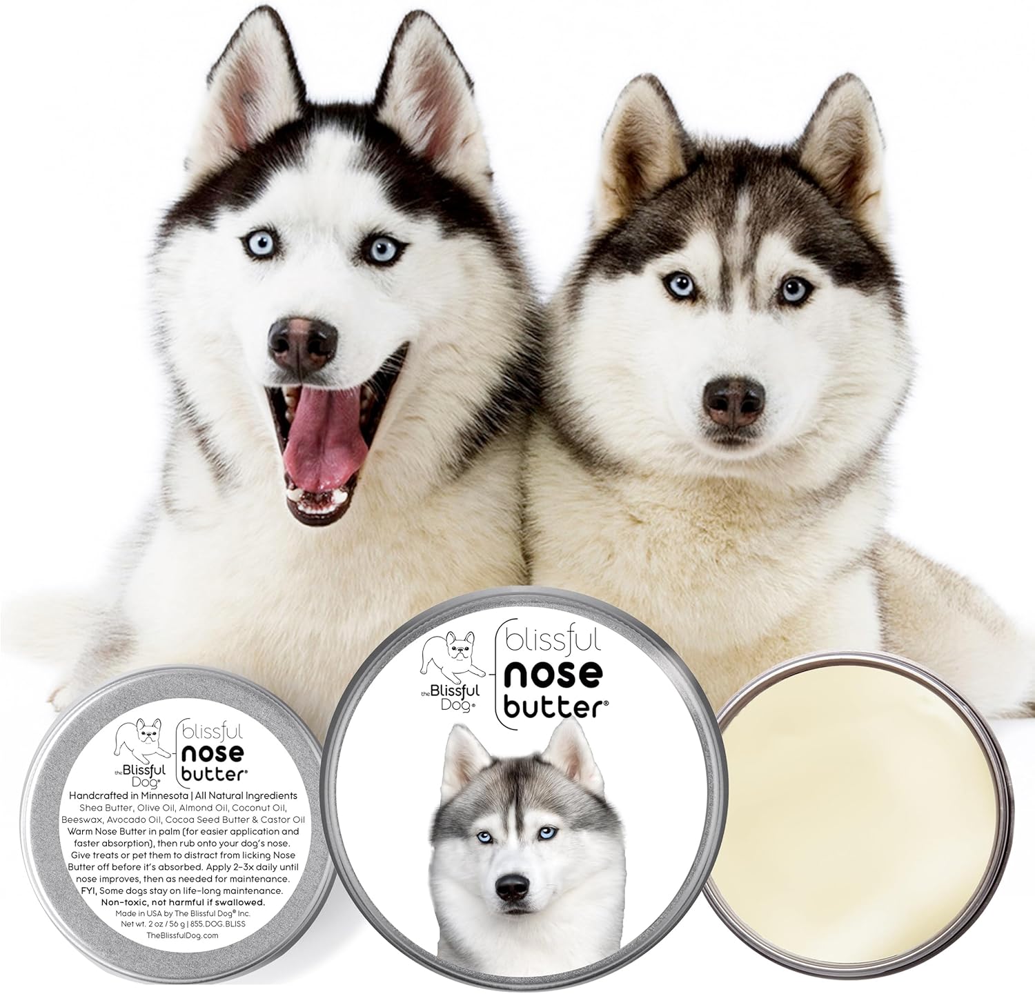 The Blissful Dog Husky Unscented Nose Butter - Dog Nose Butter, 4 Ounce - Pet Explorer