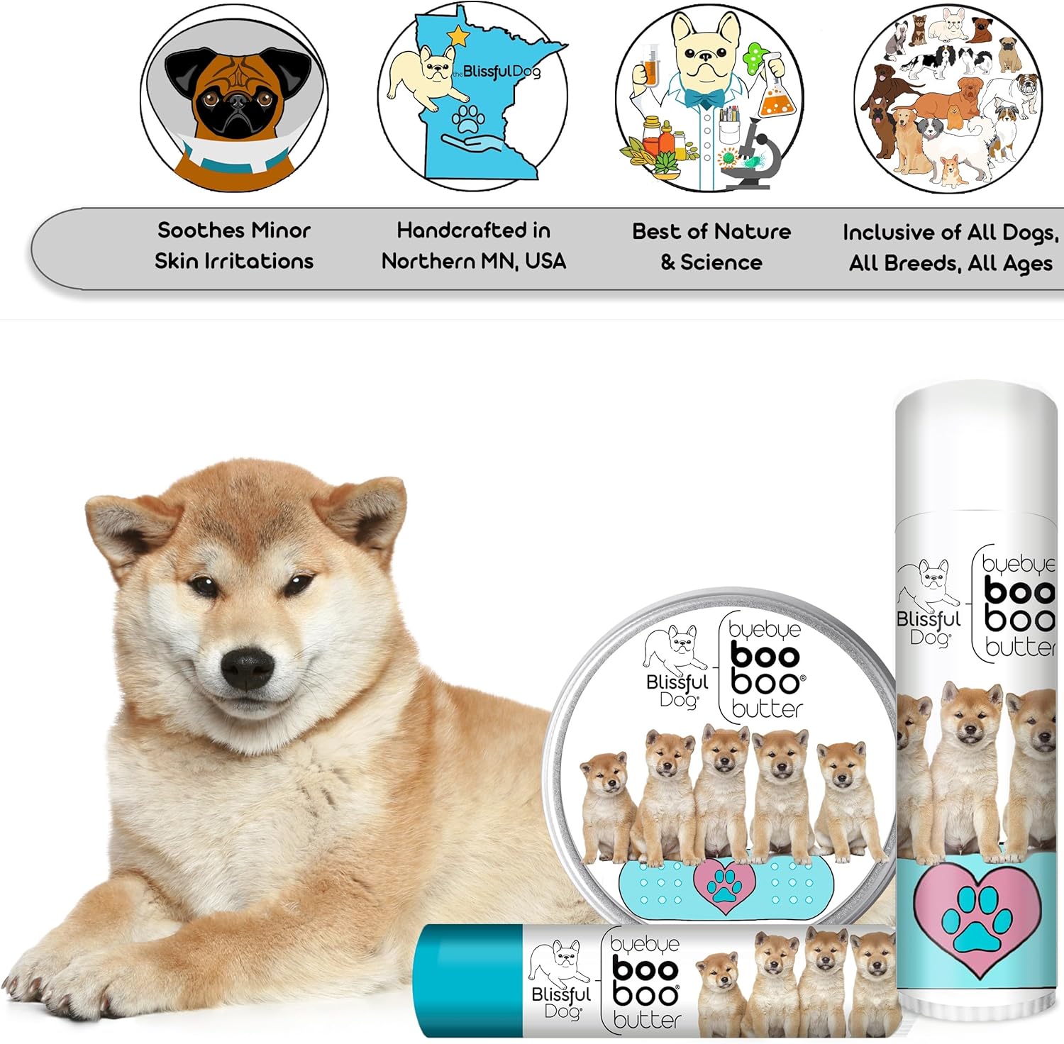 The Blissful Dog 1 oz TIN Shiba Inu Booboo Butter - Pet Explorer