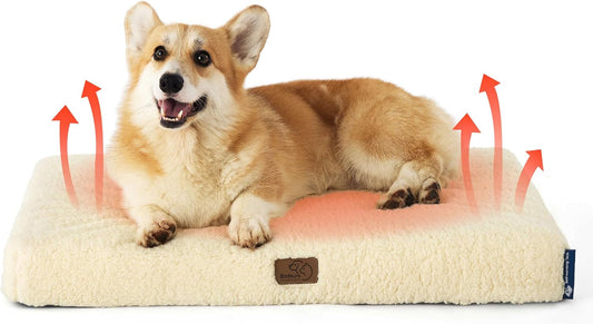 Bedsure Self Warming Dog Bed for Medium Dogs - Orthopedic Waterproof Puppy Beds with Removable Washable Cover, Egg Crate Foam Pet Mat, Suitable for Pet Up to 35 lbs - Pet Explorer