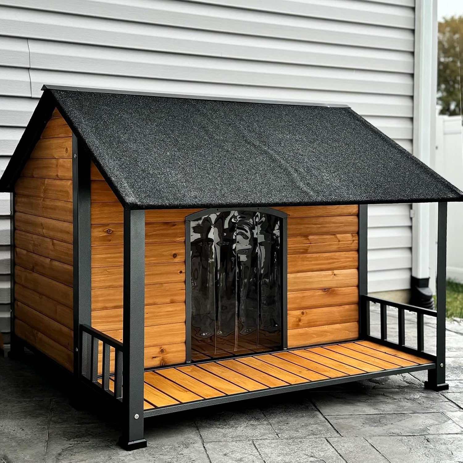 Gutinneen Large Dog House Outdoor Dog Kennel with All-Around Iron Frame Dog Cage Perfect for Small & Medium & Large Dogs,Roomy - Pet Explorer