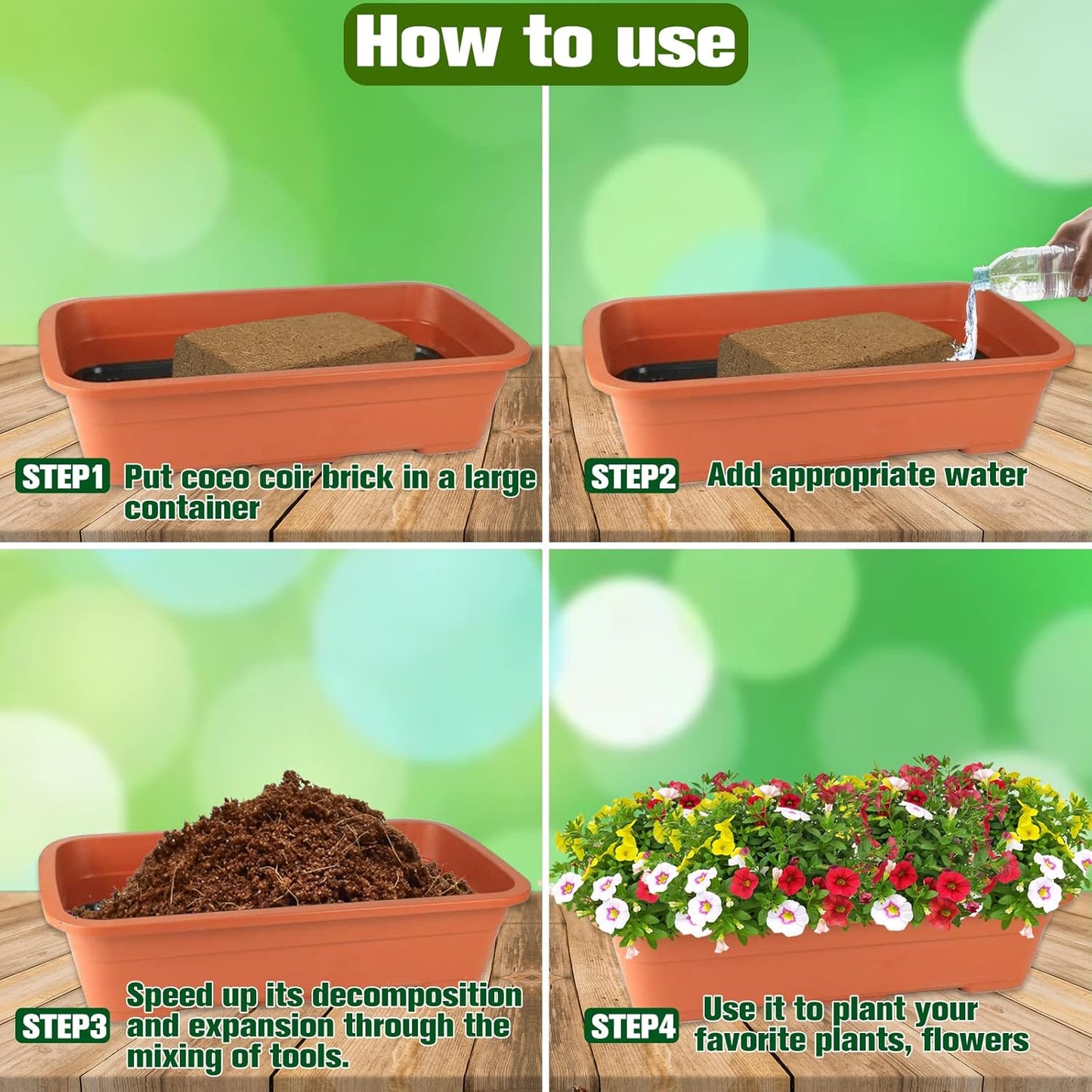 ZeeDix Compressed Coco Coir Brick for Plants, Premium Coconut Coir Bricks Potting Soil Mix, Natural Coconut Husk Coco Peat Brick with Low EC and pH Balance for Gardening Plants Flower Herbs - Pet Explorer