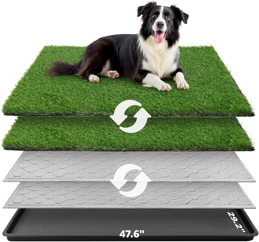 Dog Grass Large Potty Patch, Dog Litter Boxes Artificial Grass Bathroom Turf for Pet Training, Washable Puppy Pee Pad, Perfect Indoor/Outdoor Portable Potty Pet Loo - Pet Explorer