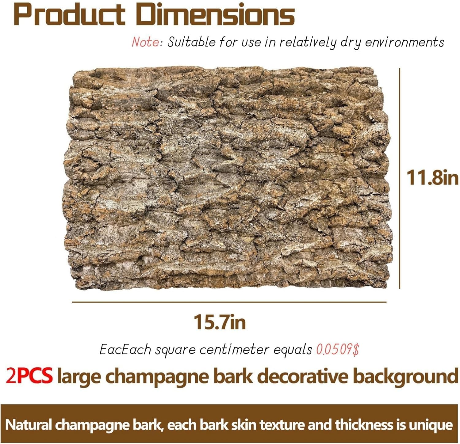 2PCS Cork Terrarium Background 15.7x11.8in Natural Cork Large Bark Backdrop Reptile Climbing Mat Habitat Decor for Spider Lizard Chamelon Turtle Beared Dragon - Pet Explorer