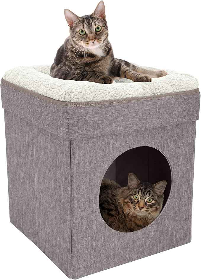 Kitty City Indoor Cat Cube Furniture, Tan Cube