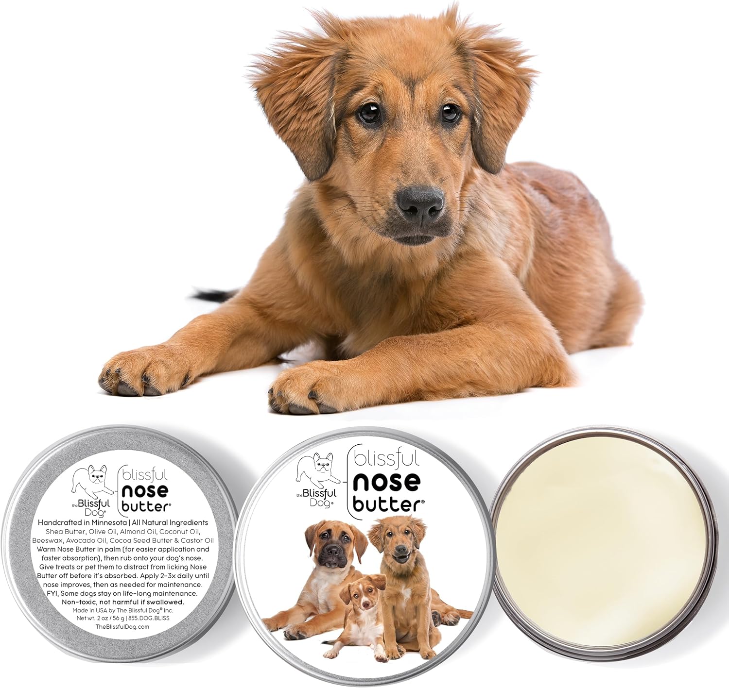 3 Cute Puppies Unscented Nose Butter - Dog Nose Butter, 1 Ounce - Pet Explorer