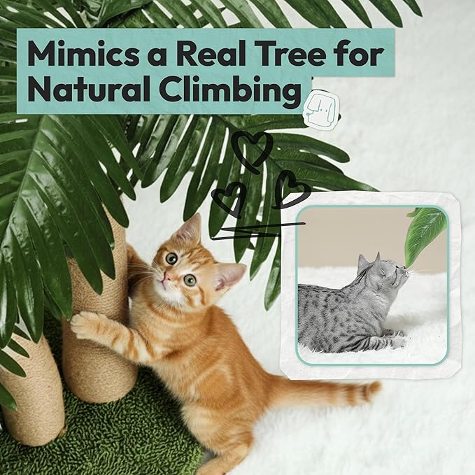 Cat Scratching Post 33 Inch Double Post Support with Hanging Balls, Cat Scratcher for Indoor Kittens, Extra Stable Base, Paw-Friendly Jute Material M