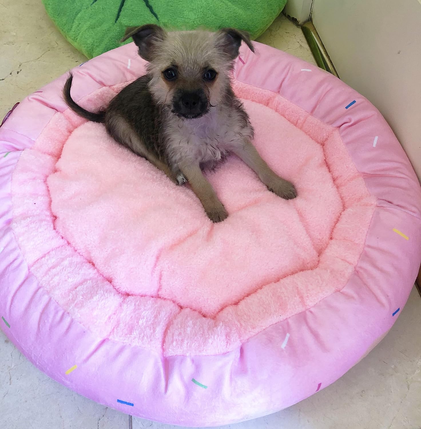 TONBO Soft Plush Small Cute and Cozy Donut Dog Cat Bed, Washer and Dryer Friendly (Donut) - Pet Explorer