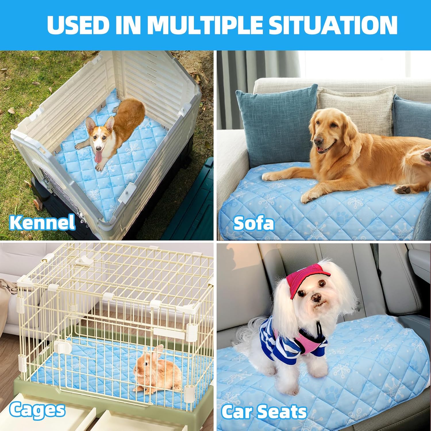 Homimp Dog Cooling Mat, 19.5" x 27.5" Thicken Self-Cooling Mat for Dog&Cat,Internal Waterproof& Endothermic,Washable Pet Ice Cool Pad Blanket,Pet Sleeping Pad for Indoor Outdoor in Summer, Non-Toxic - Pet Explorer
