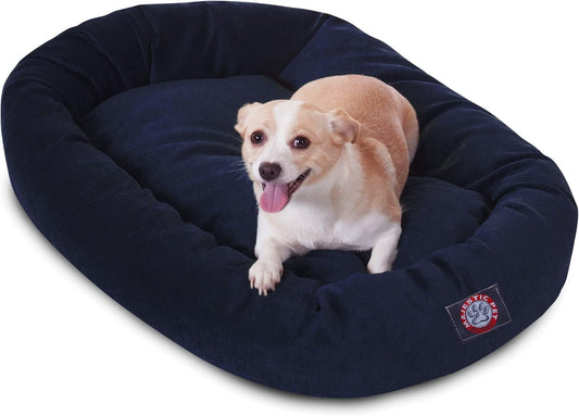 Majestic Pet Villa 32 Inch Shredded Memory Foam Dog Bed for Medium Sized Dogs 32x23x7 Inch–Orthopedic Dog Bed - Durable Pet Bed - Washable Medium Pet Bed with Head Support-Navy - Pet Explorer