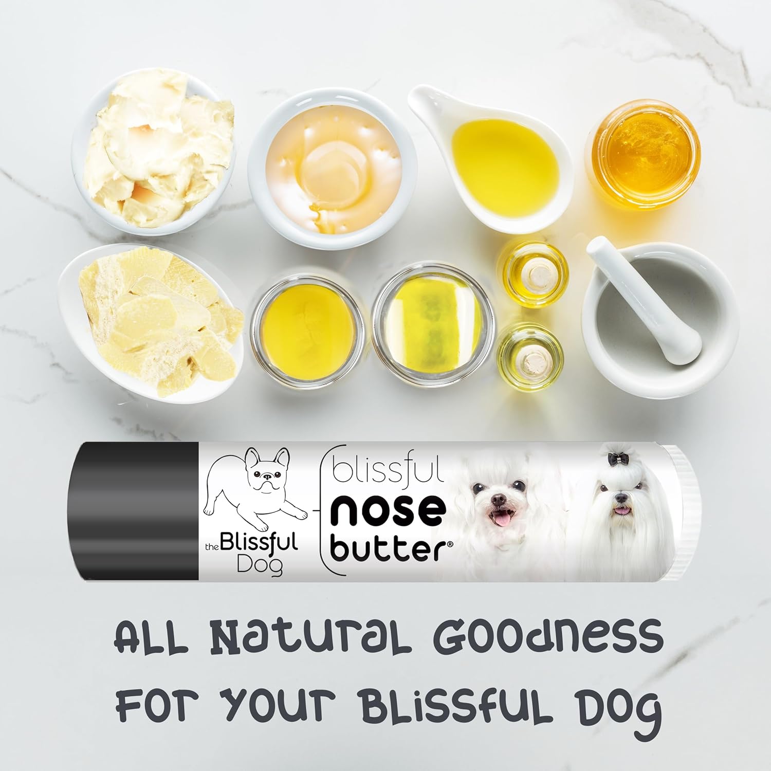 The Blissful Dog Maltese Nose Butter for Dry, Cracked Skin, Lick-Safe Dog Nose Balm with Moisturizing Shea Butter, Almond, Olive, and Essential Oils, Pet Supplies, Uncented, 0.15 oz. - Pet Explorer