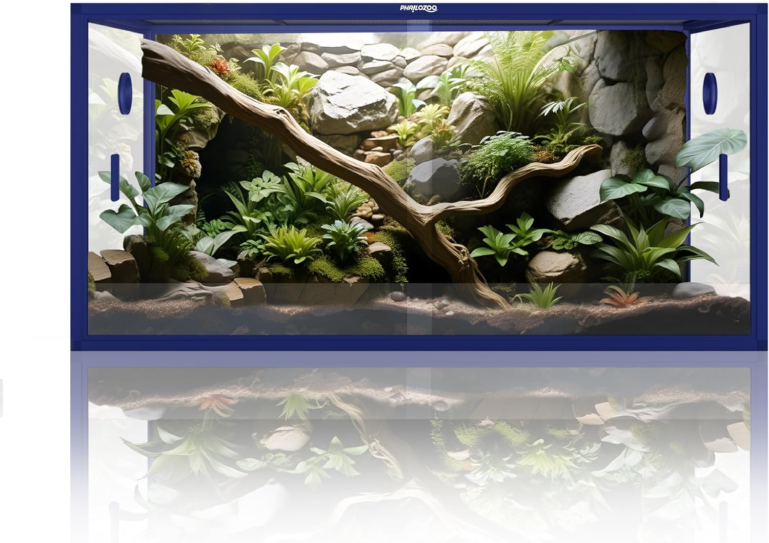 120 Gallon Bearded Dragon Tank,48" x 24" x 24" Reptile Tank with Sliding Door Top Screen Ventilation, Front Opening Reptile Enclosure for Easy Maintenance - Pet Explorer