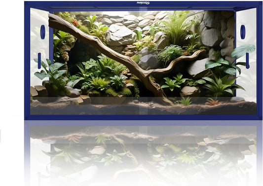 120 Gallon Bearded Dragon Tank,48" x 24" x 24" Reptile Tank with Sliding Door Top Screen Ventilation, Front Opening Reptile Enclosure for Easy Maintenance - Pet Explorer