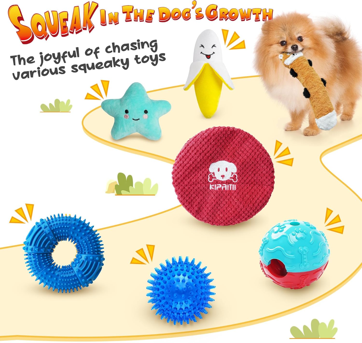 KIPRITII Puppy Toys for Dog Teething -25 Pack Various Puppy Chew Toys with Rope Toys, Dog Treat Balls & Squeaky Toy for Puppy and Small Dogs - Pet Explorer