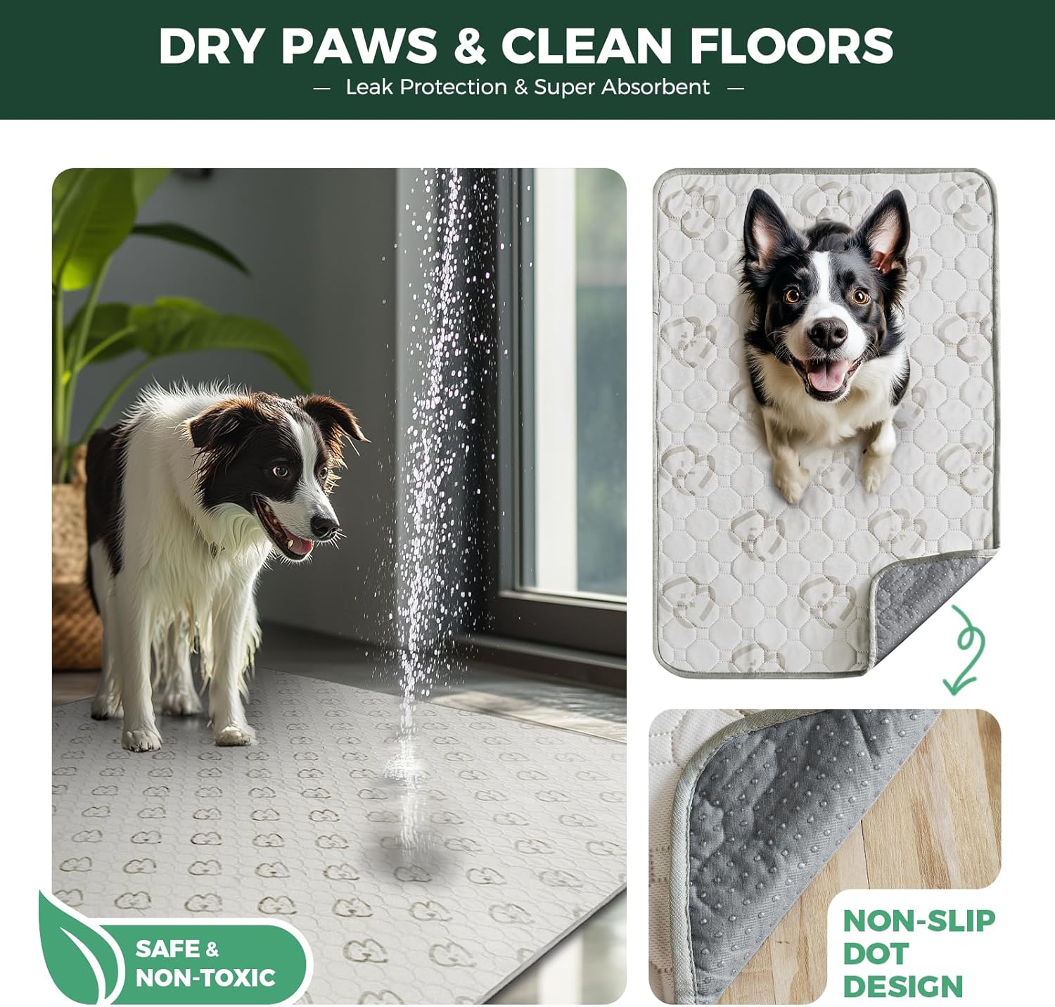 FXW Washable Pee Pads for Dogs, Puppy Pads with Super Absorbent, Specifically Designed for FXW Rollick/Homeplus 32/40/45inch 6 Panels Dog Playpen, 71" × 43" Rectangle, Khaki, 1 Pack - Pet Explorer