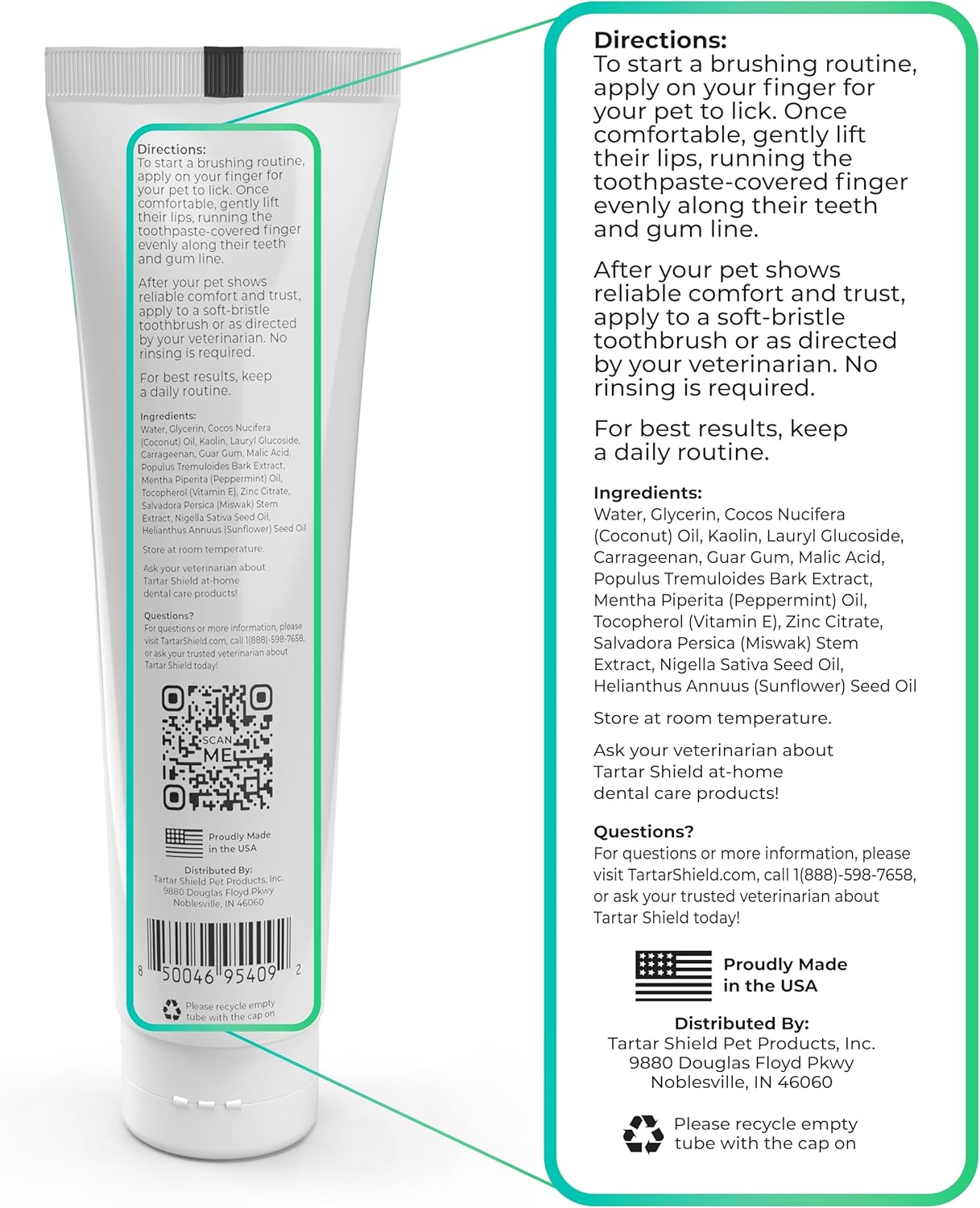 Tartar Shield Pro Care – Natural Enzymatic Pet Toothpaste – Protects Against Plaque & Tartar – Freshens Breath & Gently Removes Stains – for Dogs & Cats – Coconut Flavor, 3 Oz. - Pet Explorer