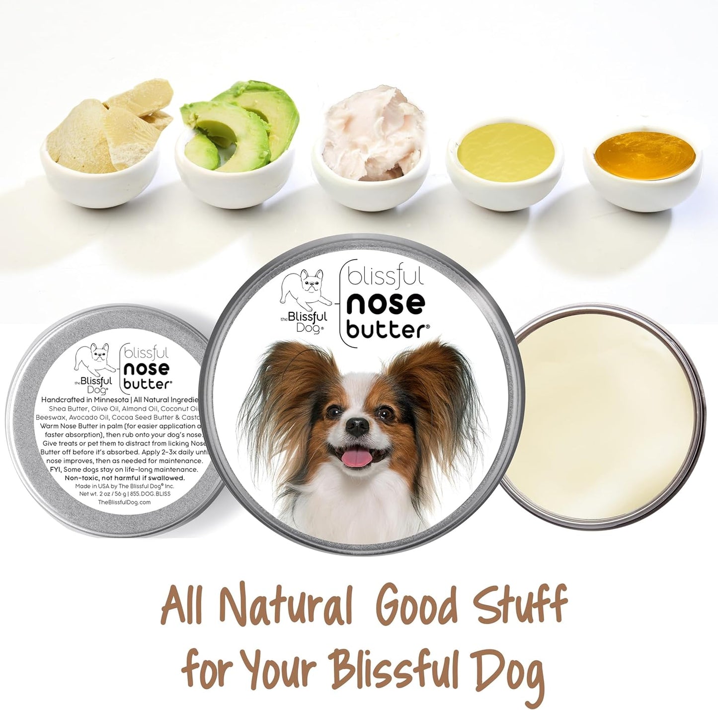 The Blissful Dog Papillon Unscented Nose Butter - Dog Nose Butter, 4 Ounce - Pet Explorer