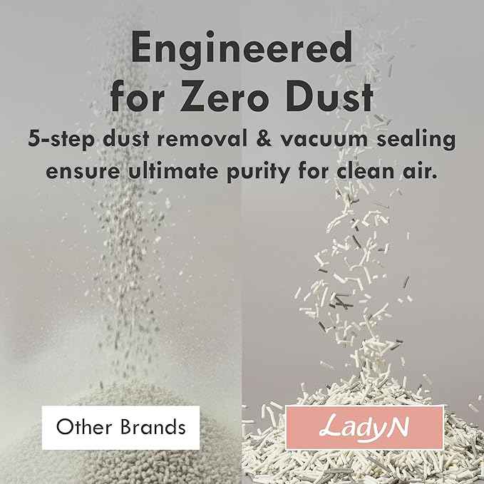 Lady N Pellet Tofu Cat Litter, Strong Clumping Ultra Absorbent, Dust-Free Low Tracking, Enviro-probiotic and Activated Carbon for Odor Control 9lb (1 Pack Unscented)