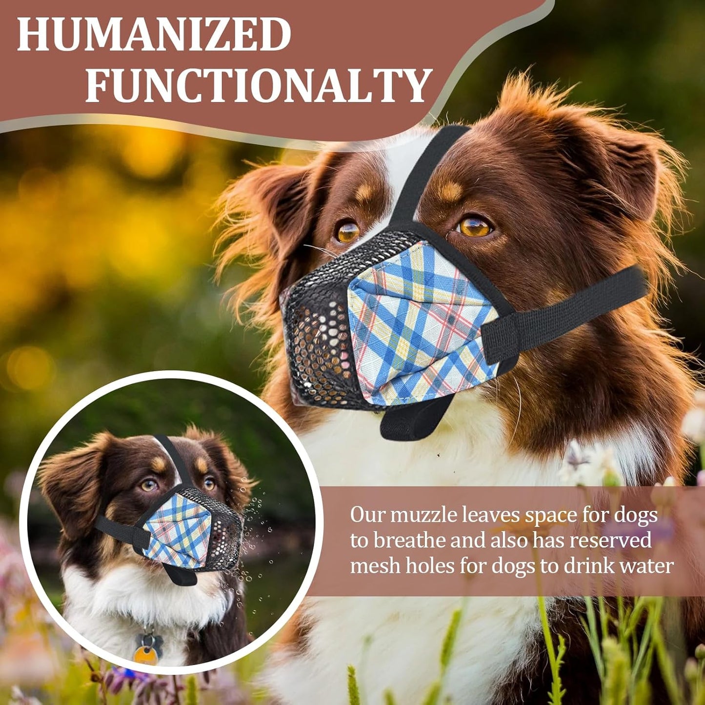 Dog Muzzle for Small Large Dogs - Soft Nylon Basket Muzzle with Adjustable Strap, Breathable Mesh Design Prevents Biting Chewing Licking Eating - Ideal for Training, Grooming & Vet Visits (Blue, XL) - Pet Explorer