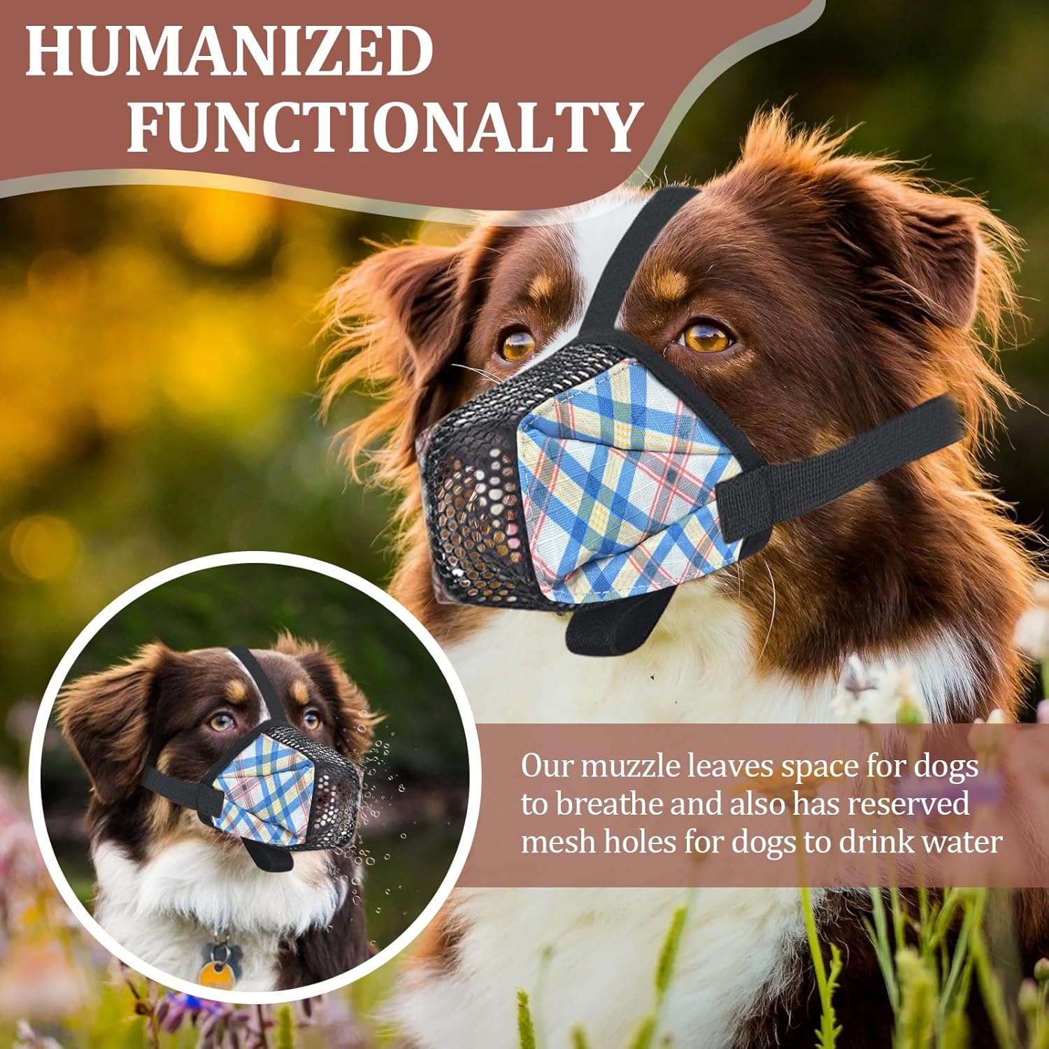 Dog Muzzle for Small Large Dogs - Soft Nylon Basket Muzzle with Adjustable Strap, Breathable Mesh Design Prevents Biting Chewing Licking Eating - Ideal for Training, Grooming & Vet Visits (Blue, L) - Pet Explorer