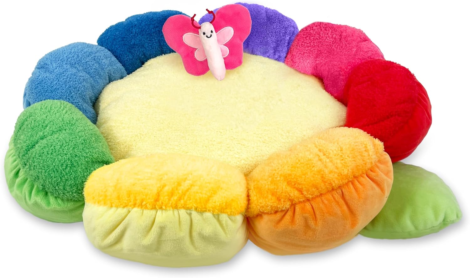 TONBO Soft Plush Small Cute and Cozy Nature Dog Cat Bed, Washer and Dryer Friendly (Rainbow Flower) - Pet Explorer