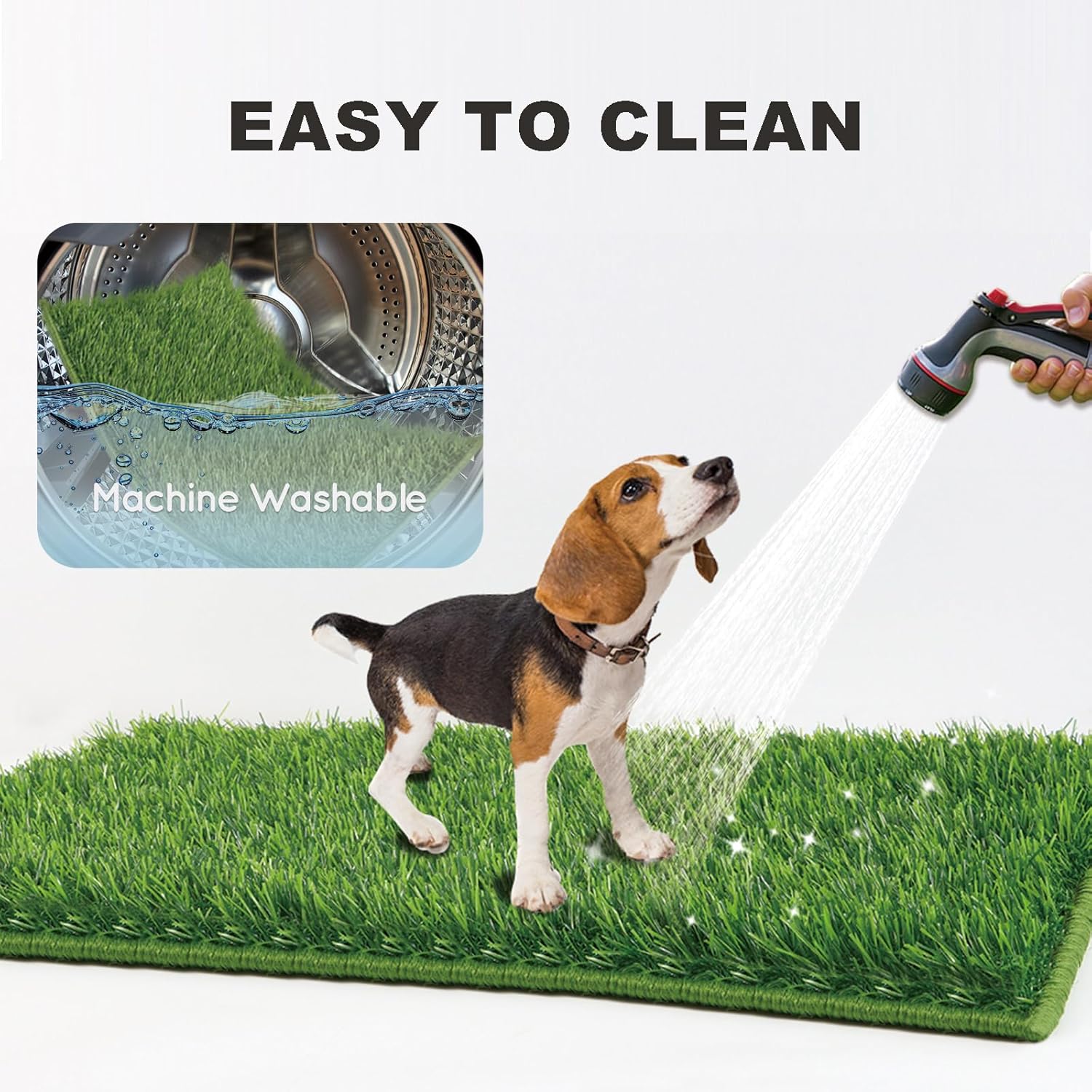 Dog Grass Pad with Foldable Dog Litter Box,Small Liner Base for Balcony，Ultra-Absorbent Artificial Grass Pads for Dogs Pee Pad Holder, Potty Training, 2 PCS Reusable Pee Pads - Pet Explorer