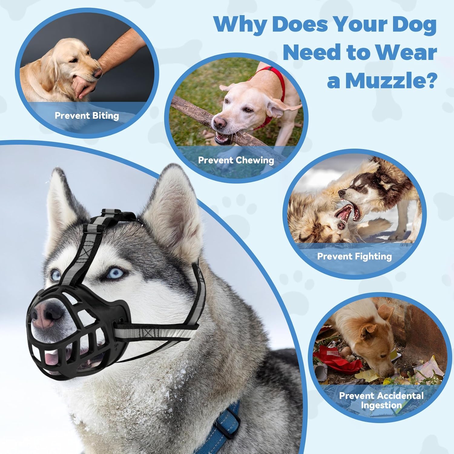 Dog Muzzle for Large Dogs, Breathable Basket Muzzles for Small, Medium and X-Large Aggressive Dog, Allows Panting Drinking, Suitable for Grooming Trimming Training (2, Blacks) - Pet Explorer