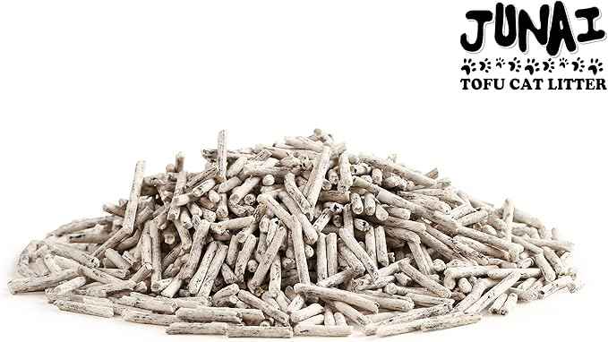 JUNAI Tofu Cat Litter 16 Packs(2.3kg x 16), Active-Carbon Natural Clumping Cat Litter Pellet flushable Biodegradable Kitty Litter, Good for All cat Litter Box, Lightweight dust Free and Odor Control