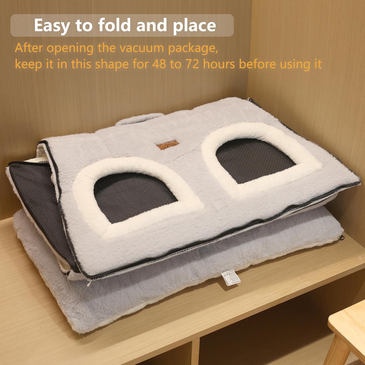 Cat Bed for Indoor Cats，Foldable cat cave，Anti-Slip & Water-Resistant Bottom，cat Houses for Indoor Cats or Small Dogs, Kitten Tent, Rabbit Double Hole Bed:(27.5"×15.3"×15.3" - Pet Explorer