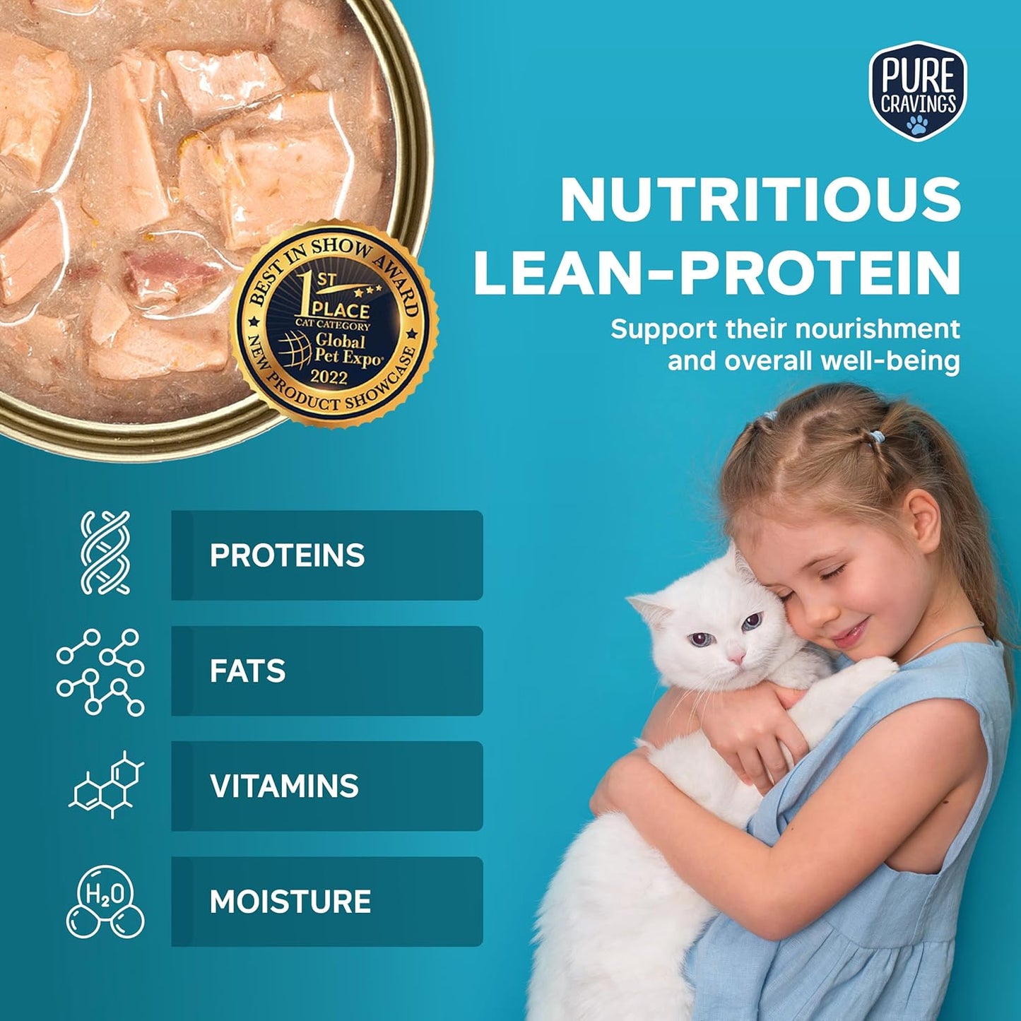 Salmon and Sardine Pate, Canned Wet Cat Food, 100% Mercury-Tested, Moist Can Fish, Grain-Free Protein, Non-GMO, 12 Pack