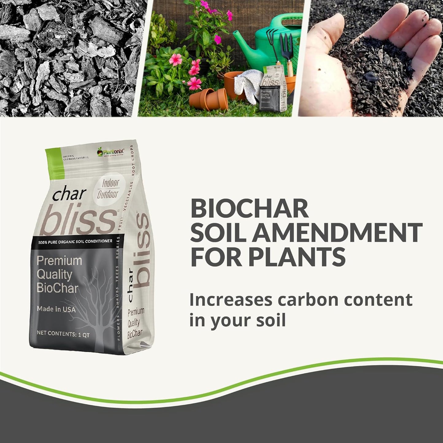 Char Bliss (24 Qts) - Organic Biochar for Plants - OMRI-Listed Biochar Soil Amendment Organic - Bio Char for Plants - Horticultural Charcoal for Plants, Potting Soil, Garden Soil, & Potting Mixes - Pet Explorer
