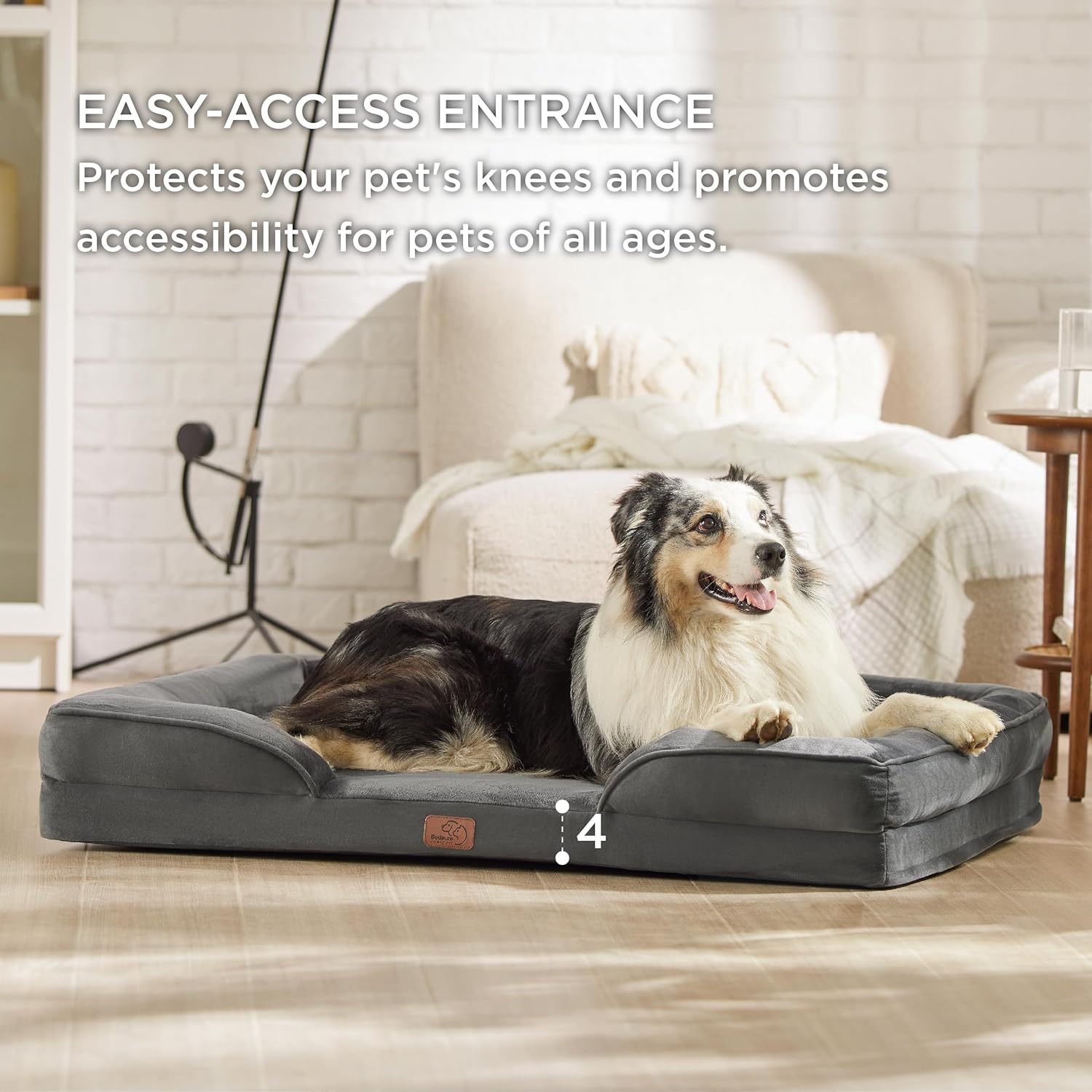 Bedsure Orthopedic Dog Bed for Extra Large Dogs - XL Washable Dog Sofa Bed Large, Supportive Foam Pet Couch Bed with Removable Washable Cover, Waterproof Lining and Nonskid Bottom, Dark Grey - Pet Explorer