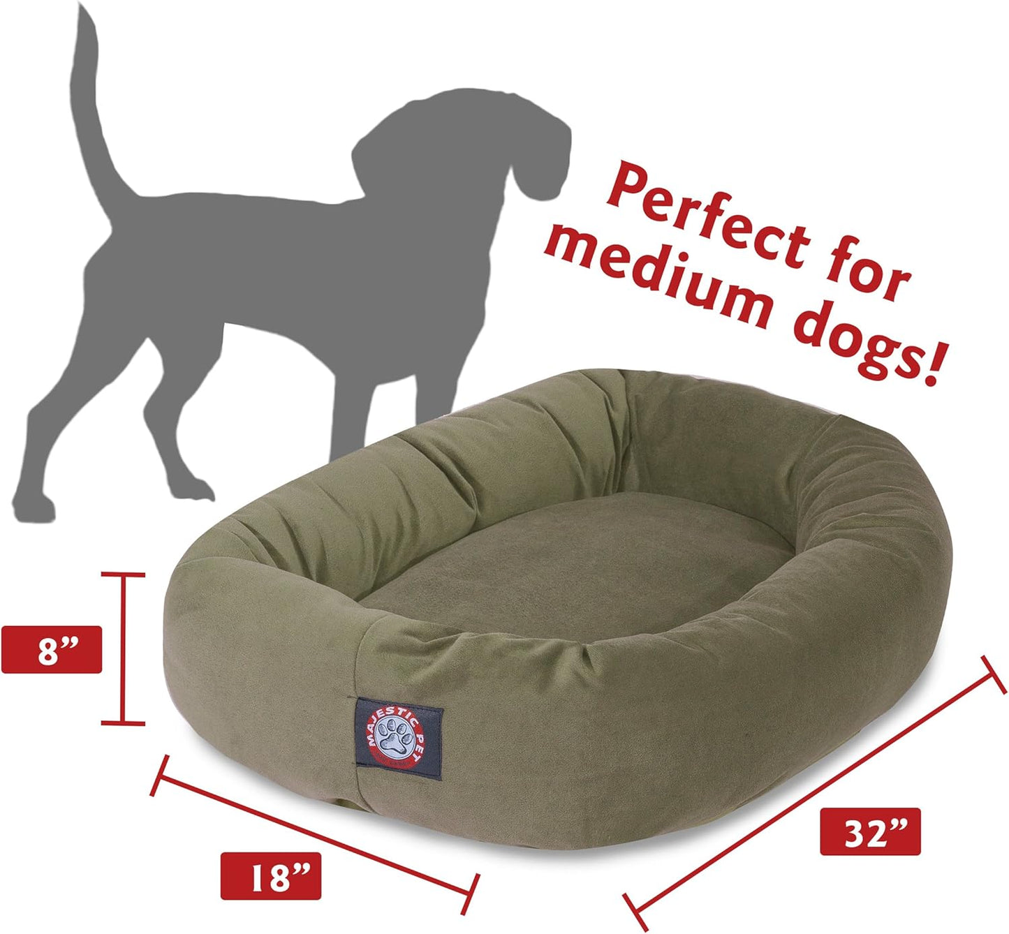 Majestic Pet Villa 32 Inch Shredded Memory Foam Dog Bed for Medium Sized Dogs 32x23x7 Inch–Orthopedic Dog Bed - Durable Pet Bed - Washable Medium Pet Bed with Head Support-Azure - Pet Explorer
