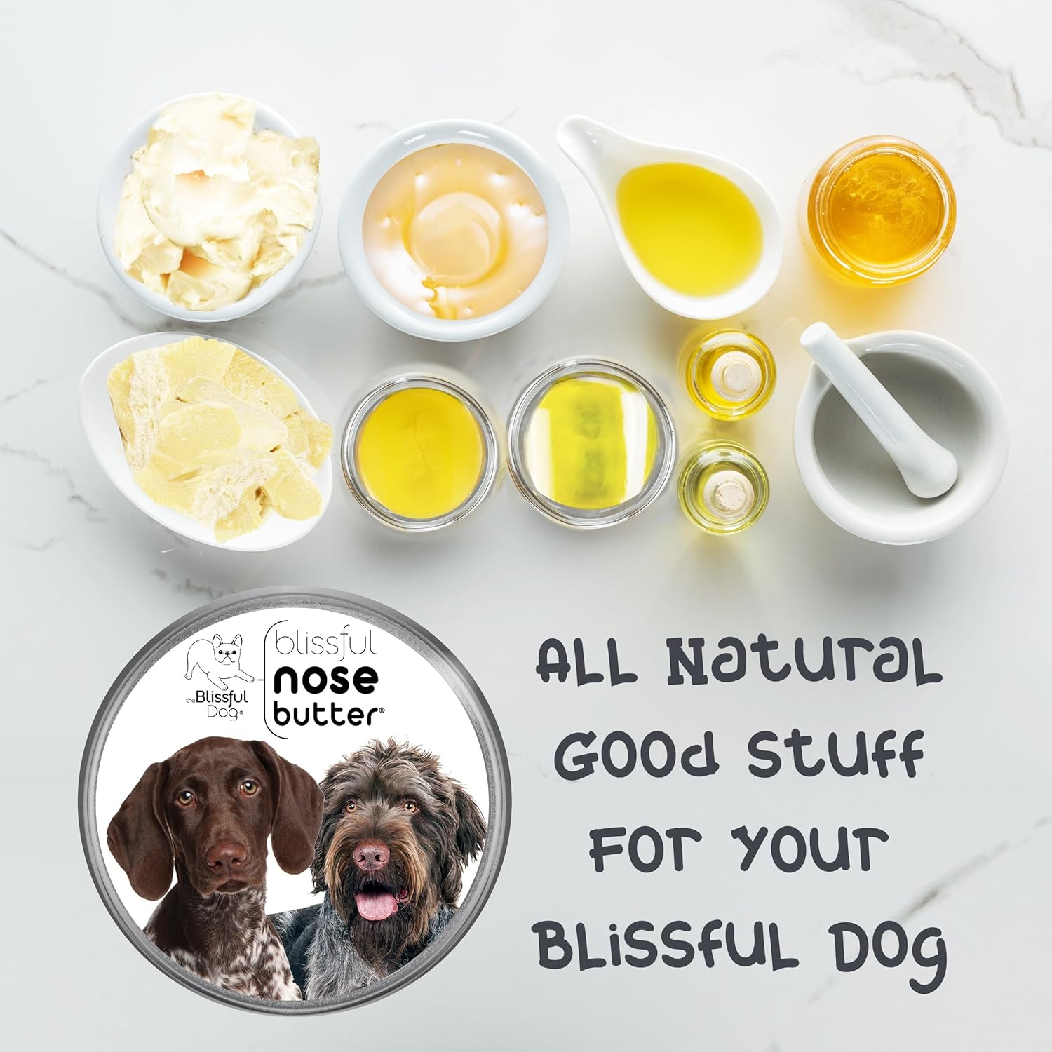 The Blissful Dog German Shorthaired Pointer Nose Butter for Dry, Cracked Skin, Lick-Safe Dog Nose Balm with Moisturizing Shea Butter, Almond, Olive, and Essential Oils, Pet Supplies, Uncented, 1 oz. - Pet Explorer