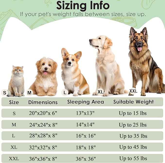 Dogs Bed for Small Dogs, Anti-Anxiety Washable Round Bed (Green, 24.0" L x 24.0" W x 8.0" Th)