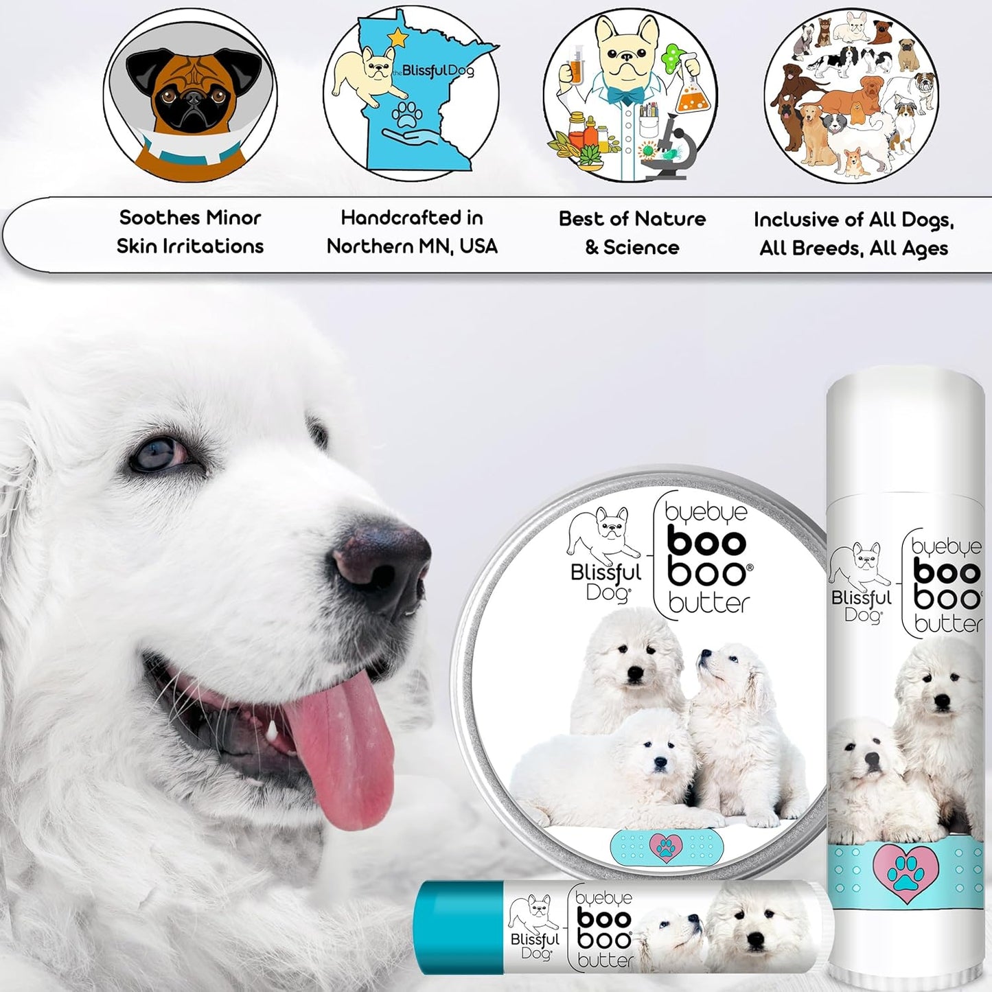 The Blissful Dog .50 oz Tube Great Pyrenees Booboo Butter - Pet Explorer