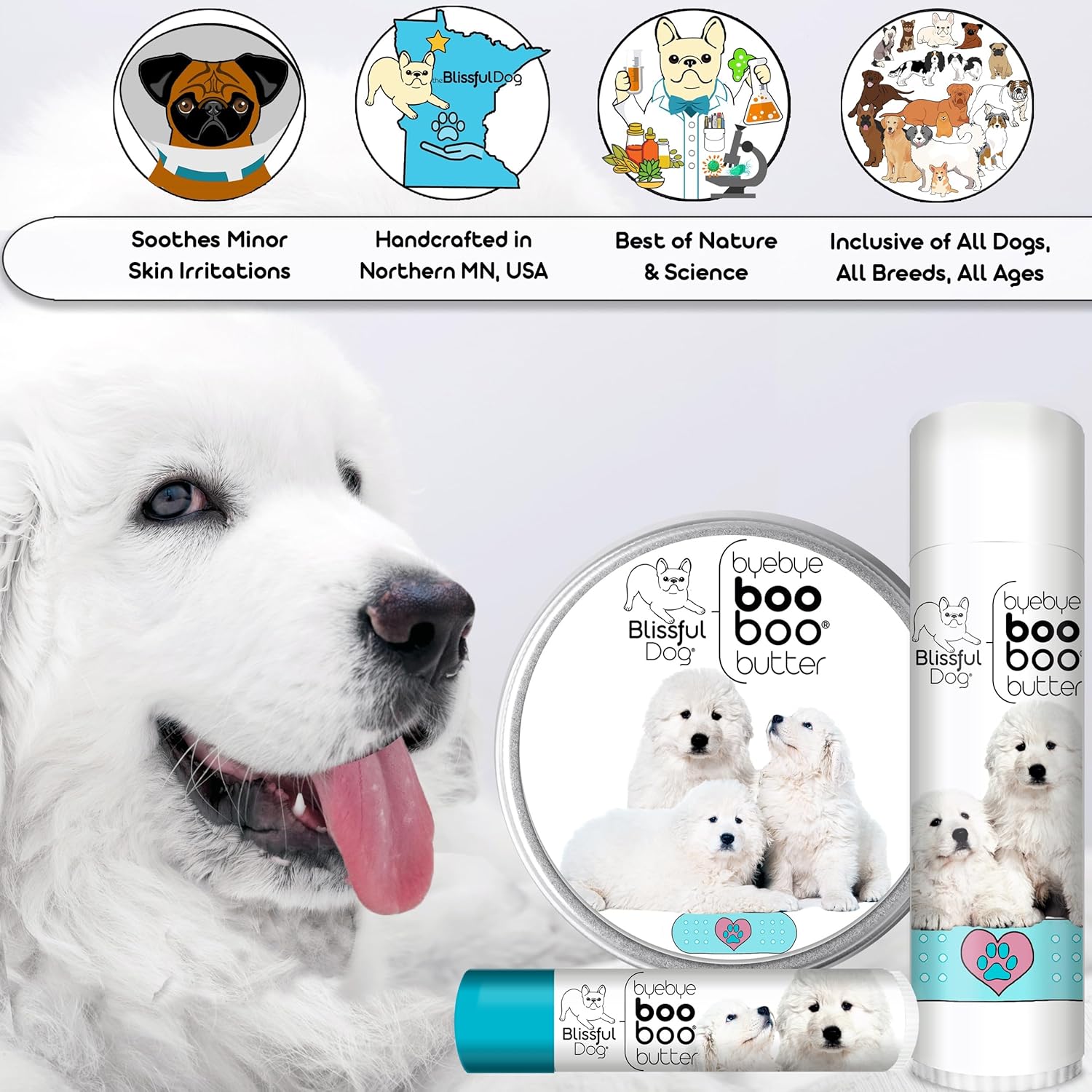 The Blissful Dog .50 oz Tube Great Pyrenees Booboo Butter - Pet Explorer
