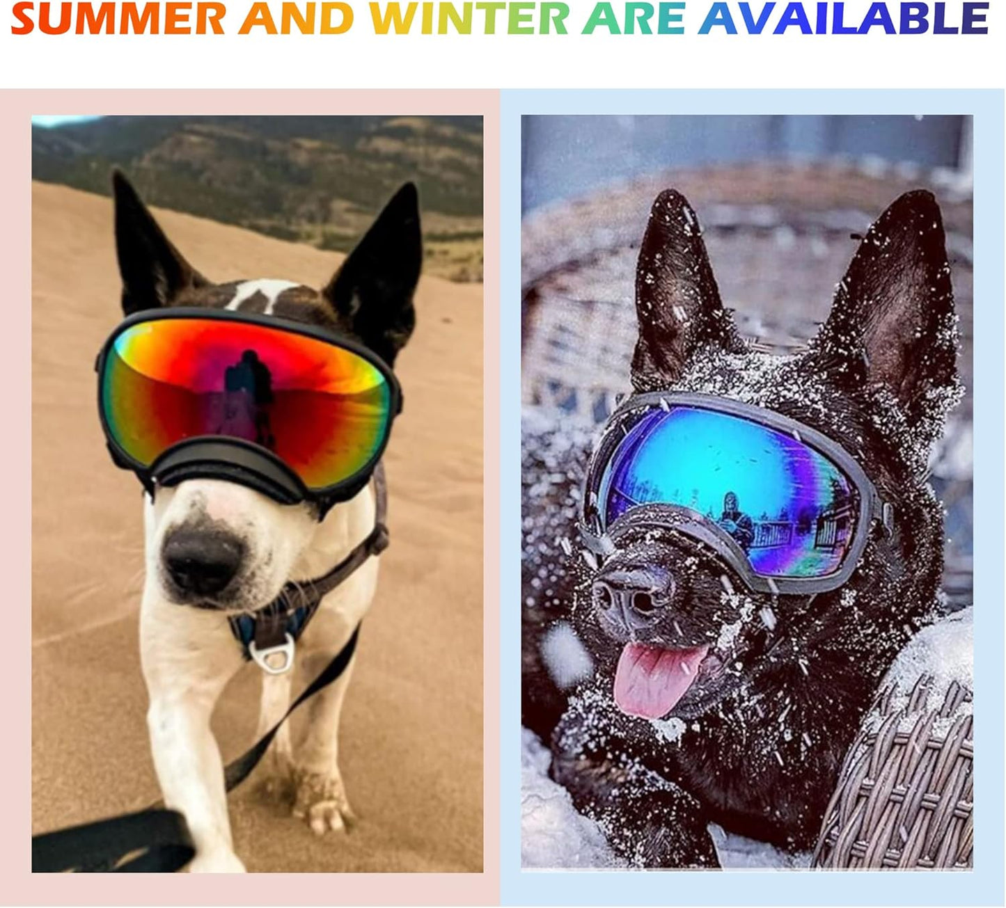 Large Dog Sunglasses with Adjustable Strap UV Protection, Winproof Dog Puppy Sunglasses, Suitable for Medium-Large Dog Pet Glasses, Dogs Eyes Protection(Colorful) - Pet Explorer