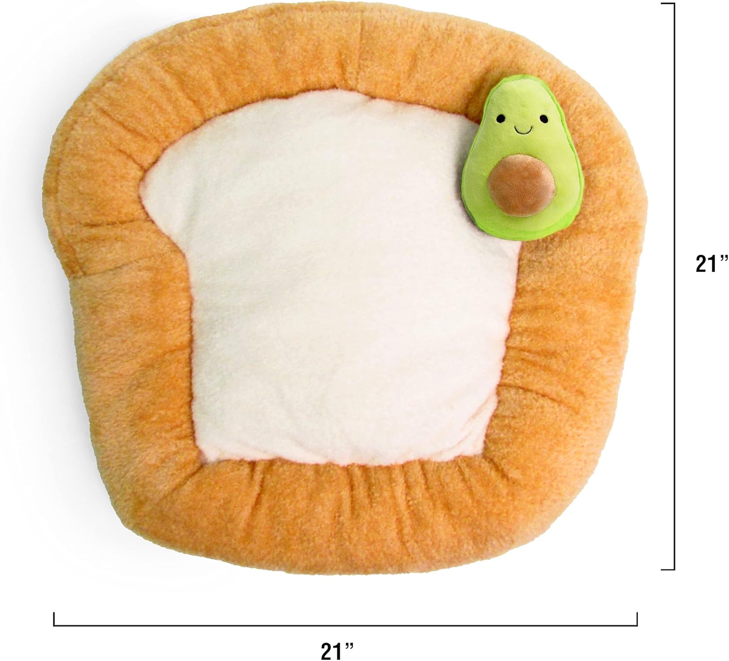TONBO Soft Plush Small Cute and Cozy Food Dog Cat Bed, Washer and Dryer Friendly (Avocado Toast) - Pet Explorer