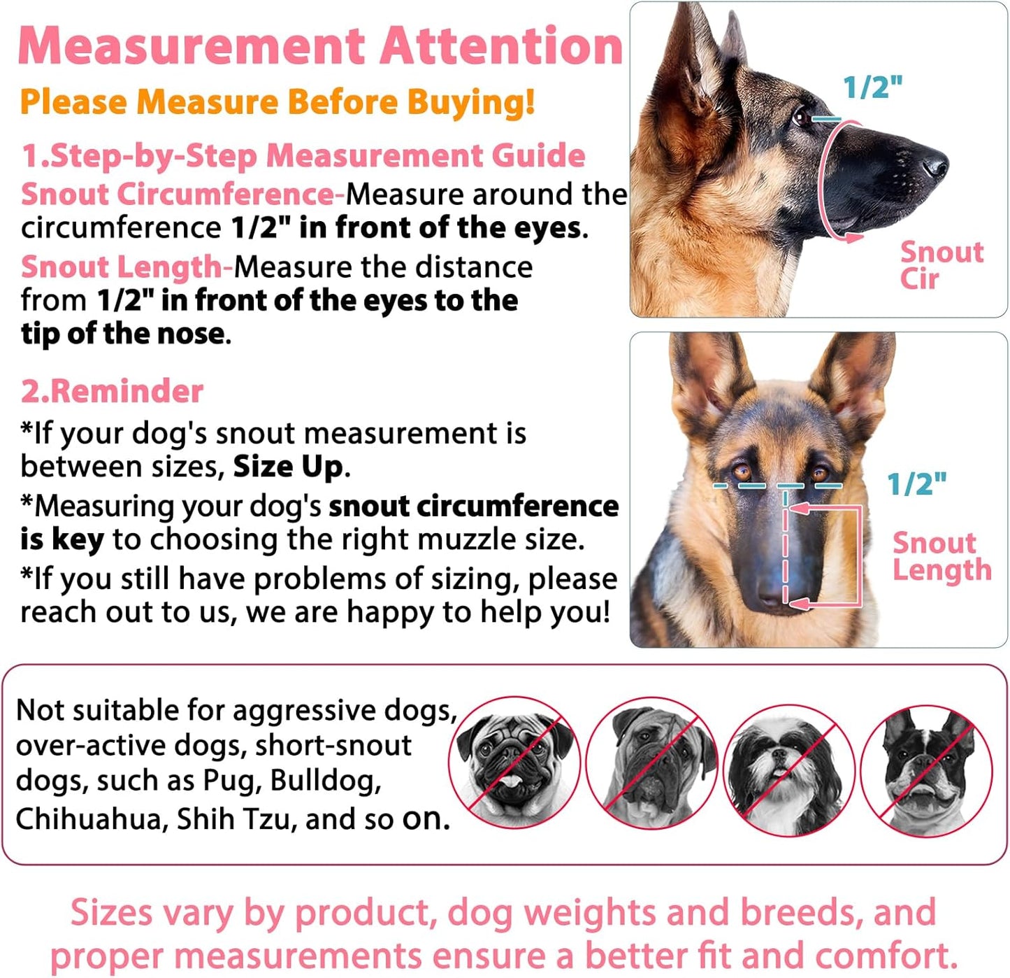 LUCKYPAW Dog Muzzle, Mesh Muzzle for Large Medium Small Dogs, Soft Mouth Guard for Biting Chewing, Breathable Mouth Guard with Adjustable Strap for Training(Hot Pink, L(Snout:9.75"-11"))