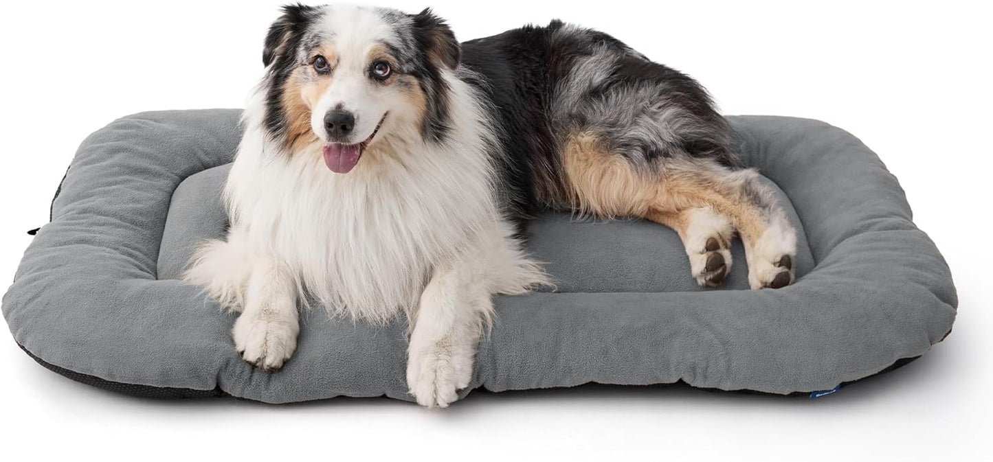 Bedsure Washable Dog Crate Pad for Extra Large Dogs, Anti-Slip Puppy Kennel Dog Bed for Crate - Ultra Soft Fleece Flat Thin Pet Mat (Not Chew Proof), Light Grey XXL 47"x29" - Pet Explorer