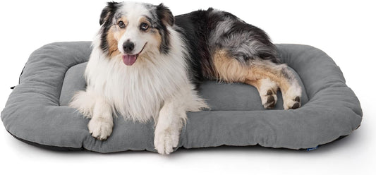 Bedsure Washable Dog Crate Pad for Extra Large Dogs, Anti-Slip Puppy Kennel Dog Bed for Crate - Ultra Soft Fleece Flat Thin Pet Mat (Not Chew Proof), Light Grey XXL 47"x29" - Pet Explorer