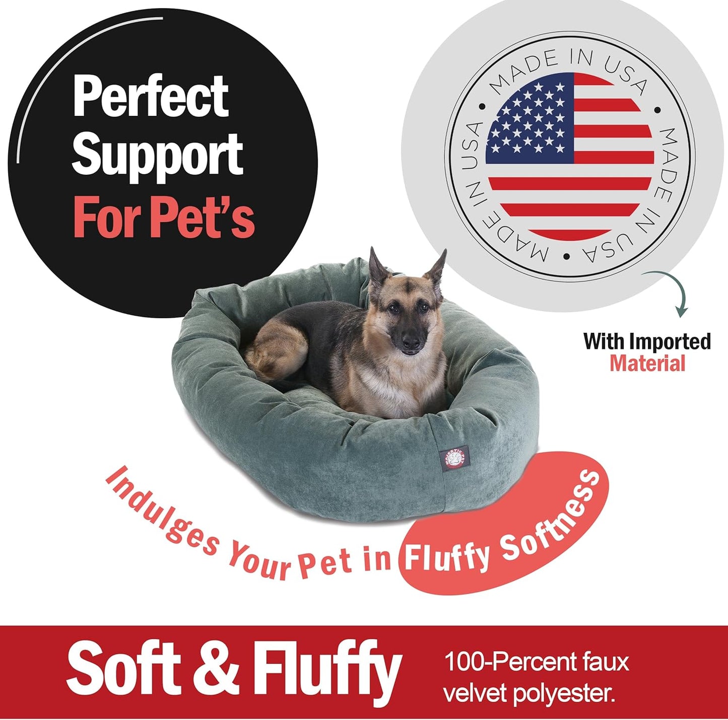Majestic Pet Villa 52 Inch Shredded Memory Foam Dog Bed for X-Large Sized Dogs 52x35x11 Inch–Orthopedic Dog Bed with Removable Washable Cover-Washable X-Large Pet Bed with Head Support-Azure - Pet Explorer