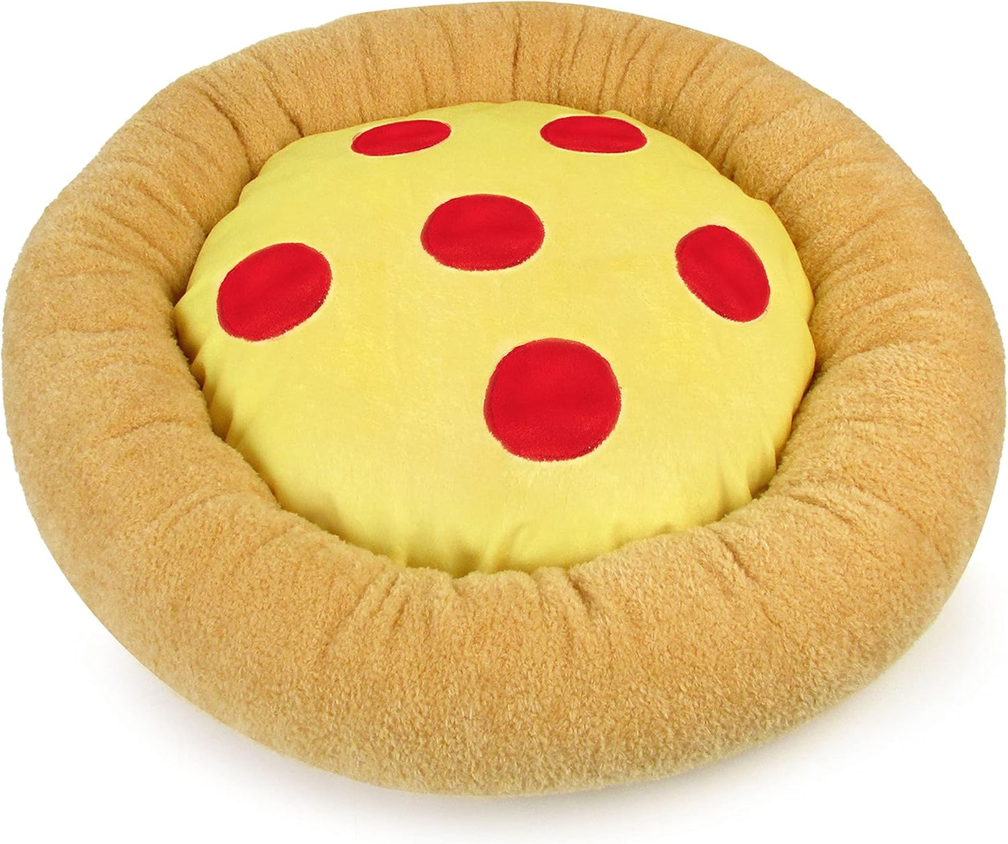 TONBO Soft Plush Small Cute and Cozy Food Dog Cat Bed, Washer and Dryer Friendly (Pizza) - Pet Explorer