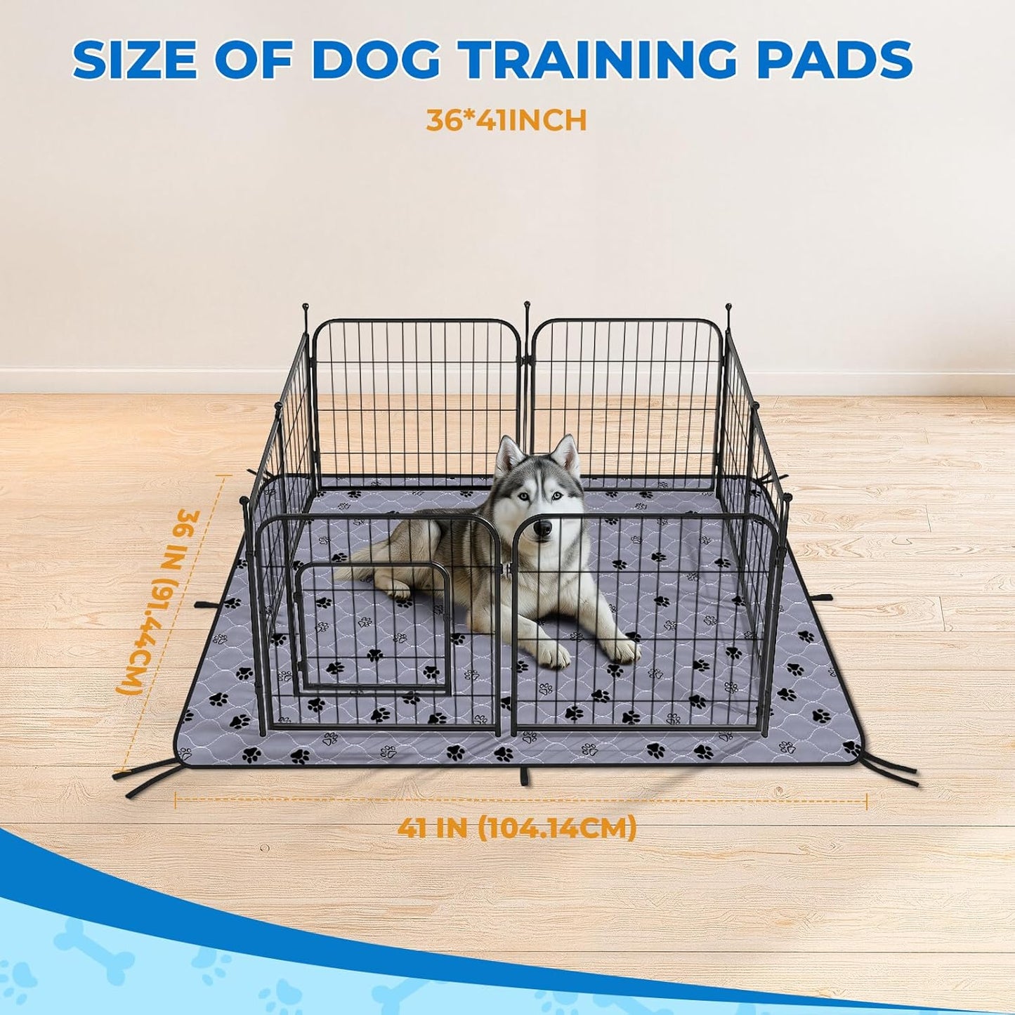Fostanfly Washable Pee Pads for Dogs, 2 Pack Large 36"x41" Ultra-Absorbent and Leak-Proof Non-Slip Reusable Potty Training Pads for Dogs, Cats, Puppy, Potty Training of Add 8 Lanyards - Pet Explorer