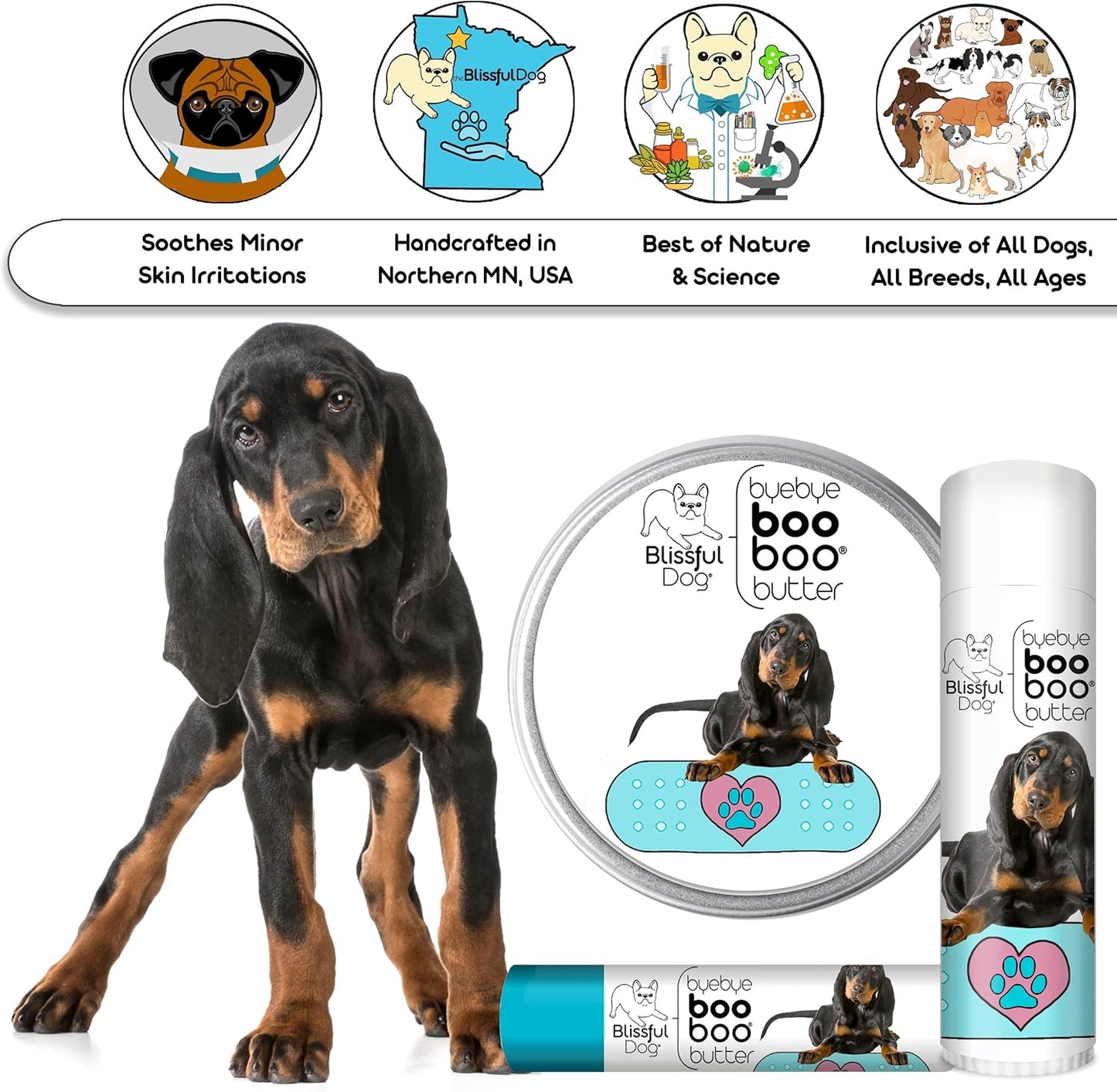 The Blissful Dog Coonhound Boo Boo Butter, 1-Ounce - Pet Explorer