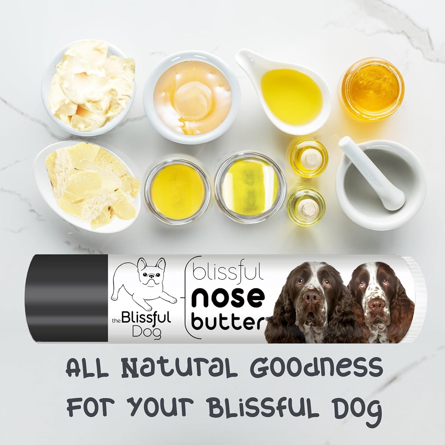 The Blissful Dog Springer Spaniel Nose Butter for Dry, Cracked Skin, Lick-Safe Dog Nose Balm with Moisturizing Shea Butter, Almond, Olive, and Essential Oils, Pet Supplies, Uncented, 0.15 oz. - Pet Explorer