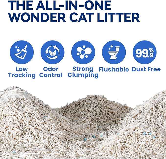 OPET Mixed Tofu Cat Litter -Strong Clumping Litter, Mixed Tofu and Bentonite, 99.9% Dust Free and Flushable Cat Litter, Natural Sustainable Ingredients Odor Control, Low Tracking (18LB, Green Tea)