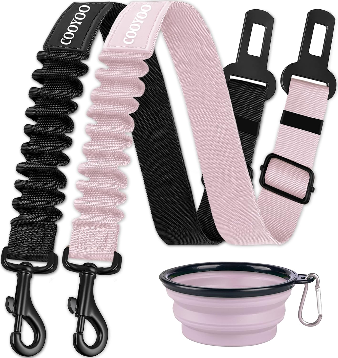 COOYOO Dog Seat Belt,3 Piece Set Retractable Dog Car Adjustable Seatbelts for Vehicle Nylon Pet Safety Heavy Duty & Elastic & Durable Car Harness for Dogs - Pet Explorer