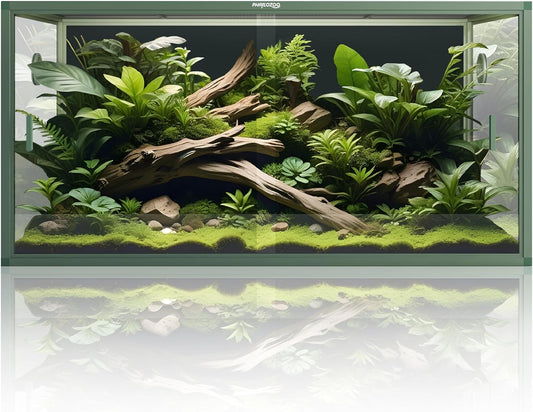 120 Gallon Bearded Dragon Tank,48" x 24" x 24" Reptile Tank with Sliding Door Top Screen Ventilation, Front Opening Reptile Enclosure for Easy Maintenance - Pet Explorer