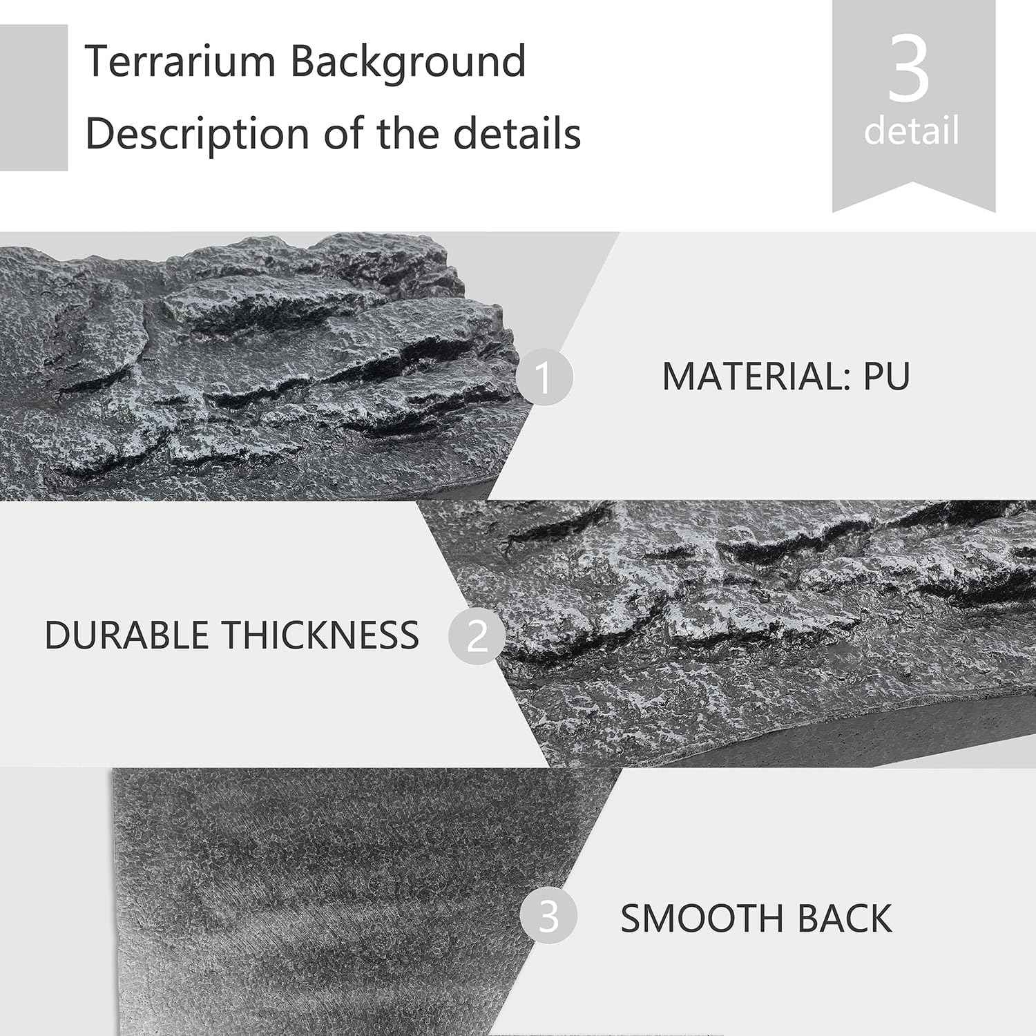 4pcs Rock Terrarium Background,3D Reptile Tank Background Board,Amphibian Stereo Backdrop Wall,Lizard Snake Gecko Spider Chameleon Turtle Fish pet silo Background Decorative Panel